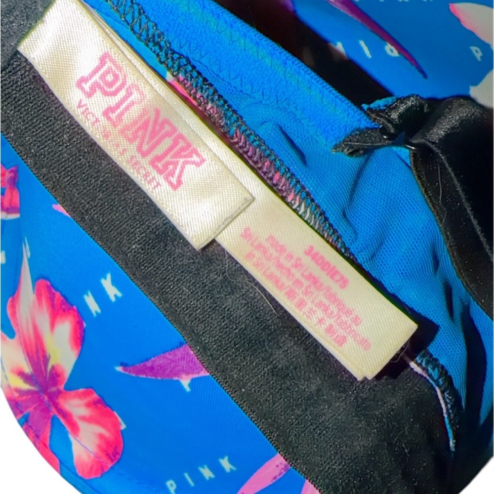 PINK Victoria's Secret Blue Bra with Pink Floral Accents - Picture 3 of 3